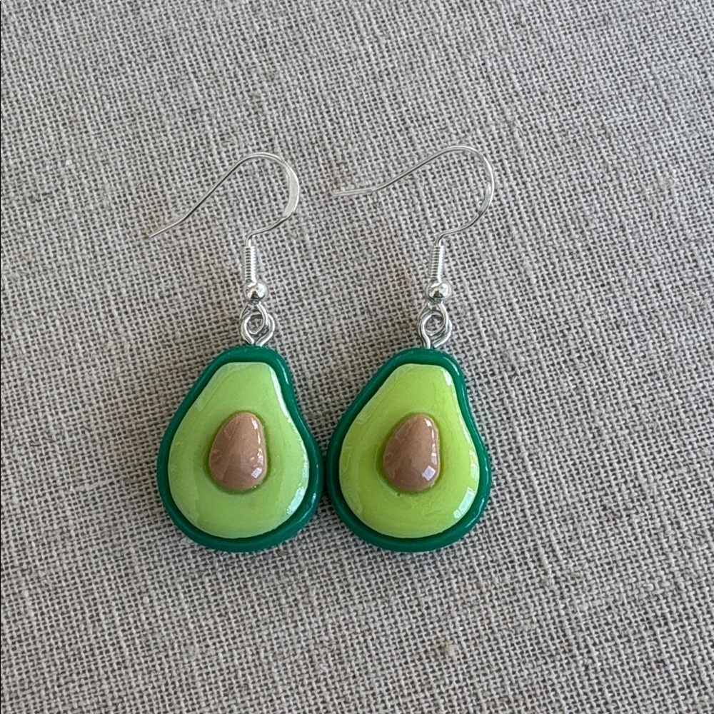 New handcrafted 14k Gold Plated “Extra Guac, Please” Avocado Earrings